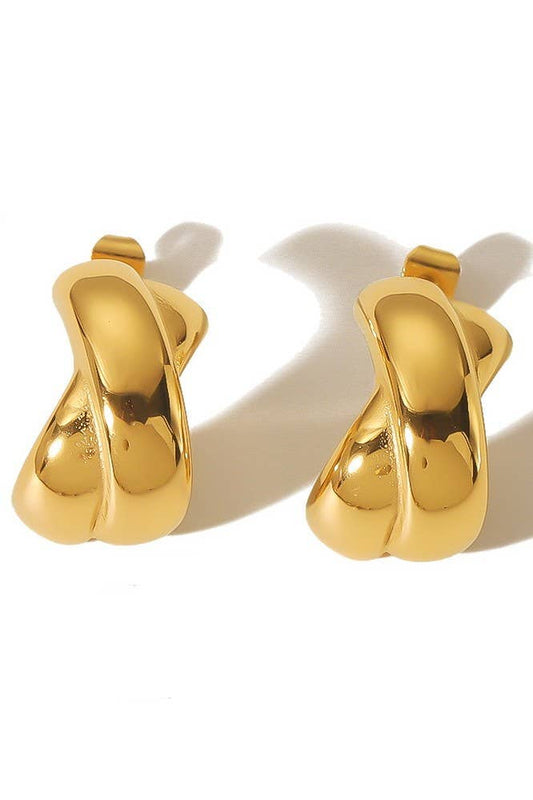 Criss Cross Huggie Earrings