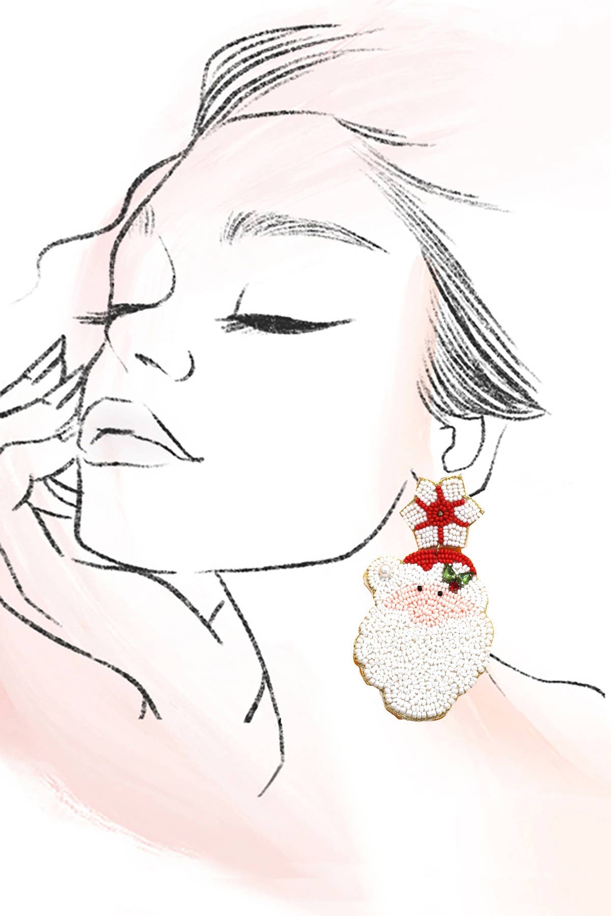 Santa Beaded Drop Earrings