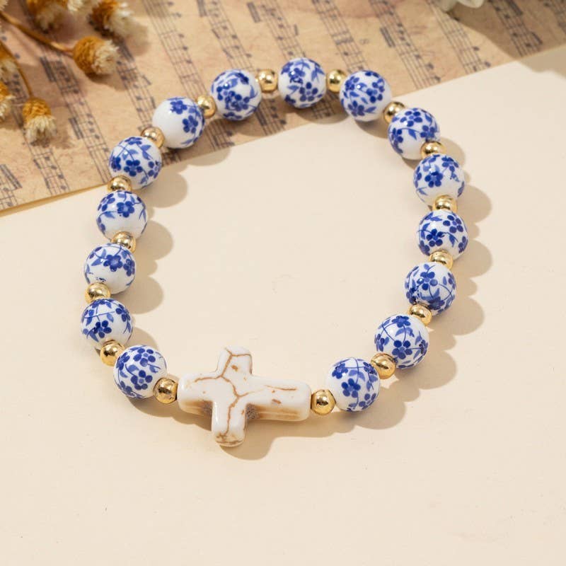 Chinosserie Cross Bracelet