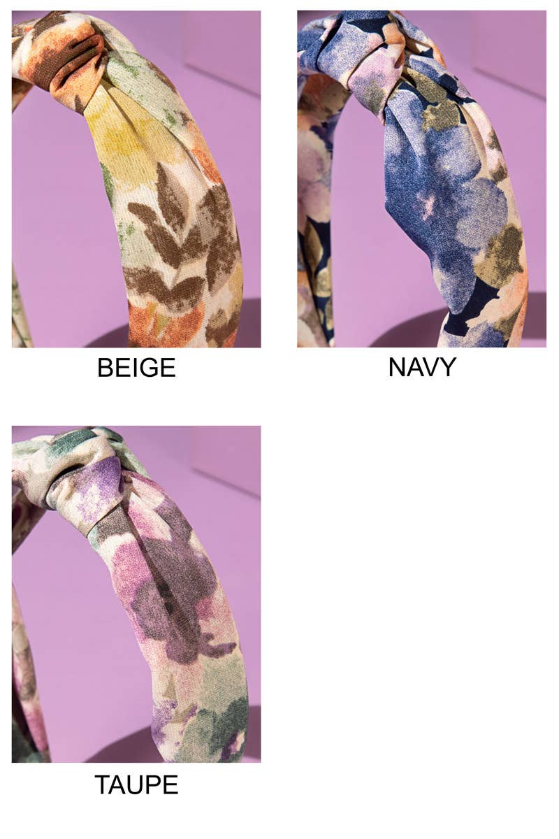 Knotted Floral Pattern Headband