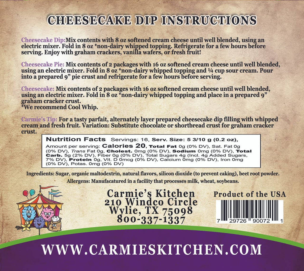 Carnival Cotton Candy Cheesecake Mix