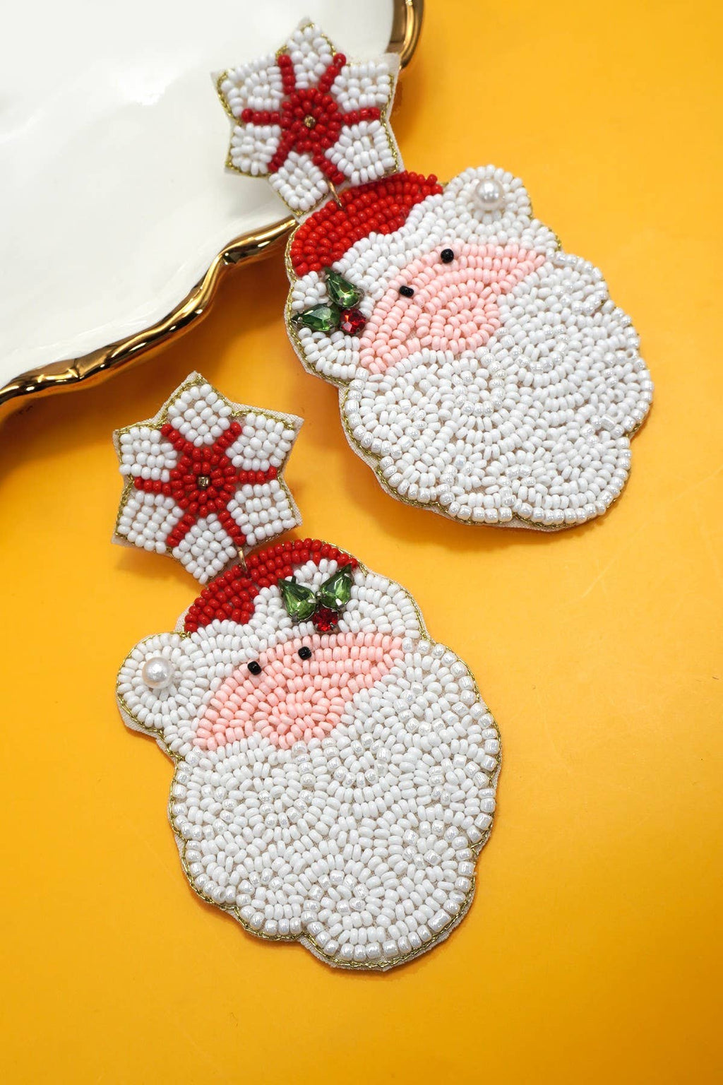 Santa Beaded Drop Earrings