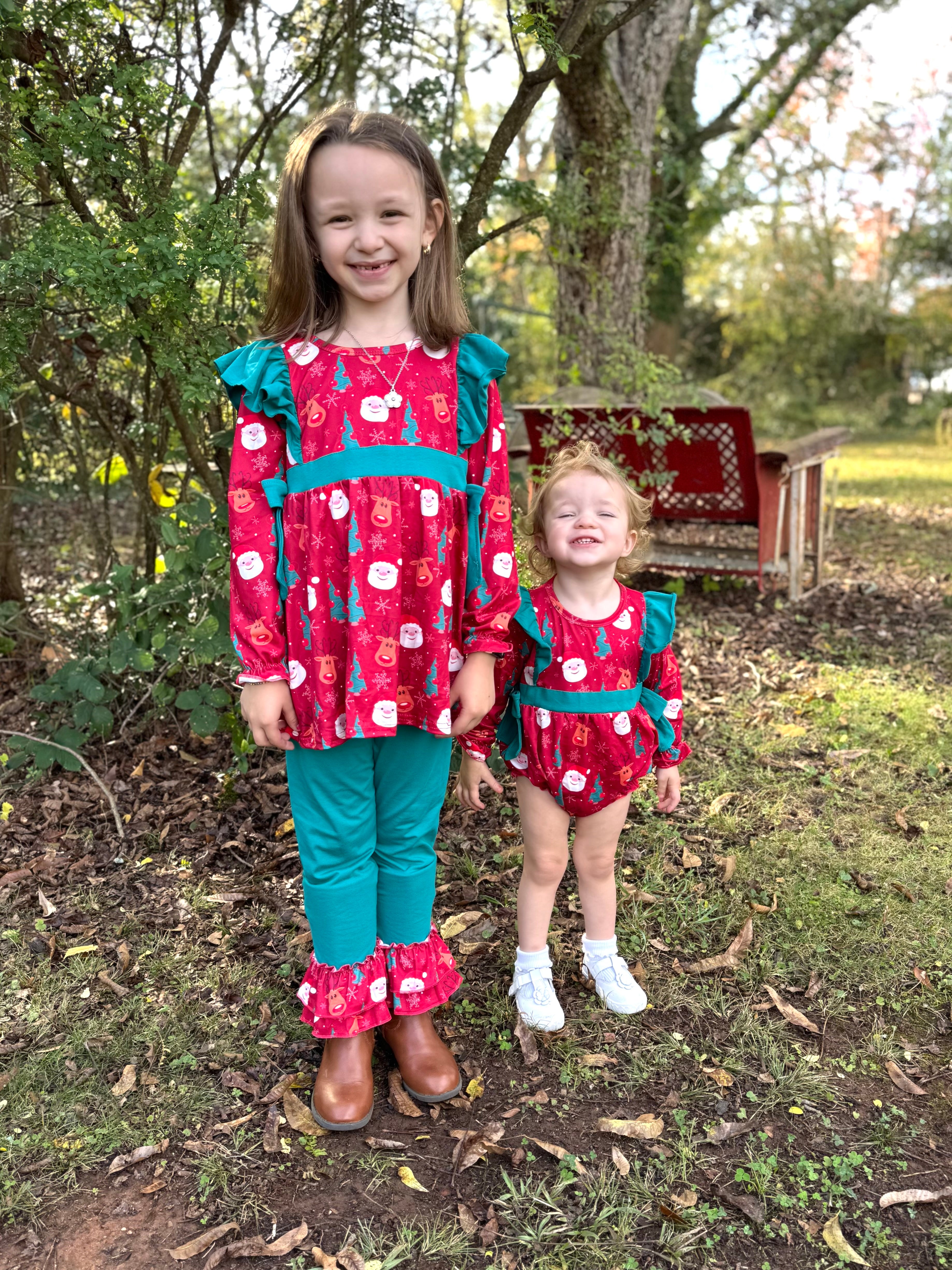 Girls Santa & Reindeer Bubble