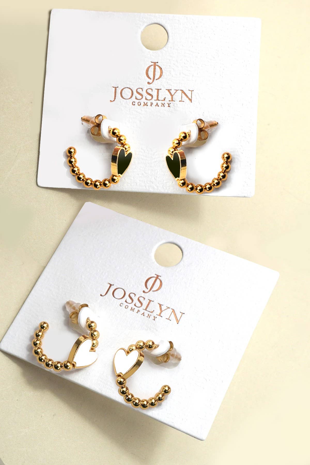 Heart Beaded Hoop Earrings