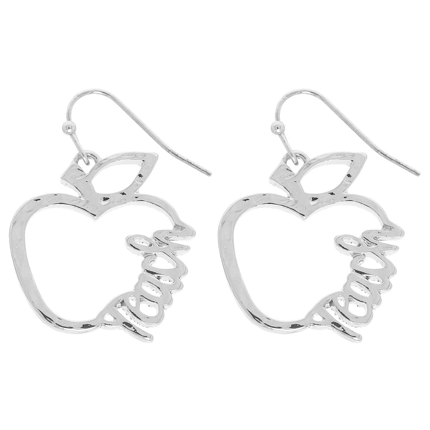 Hammered Teach Apple Dangle Earrings