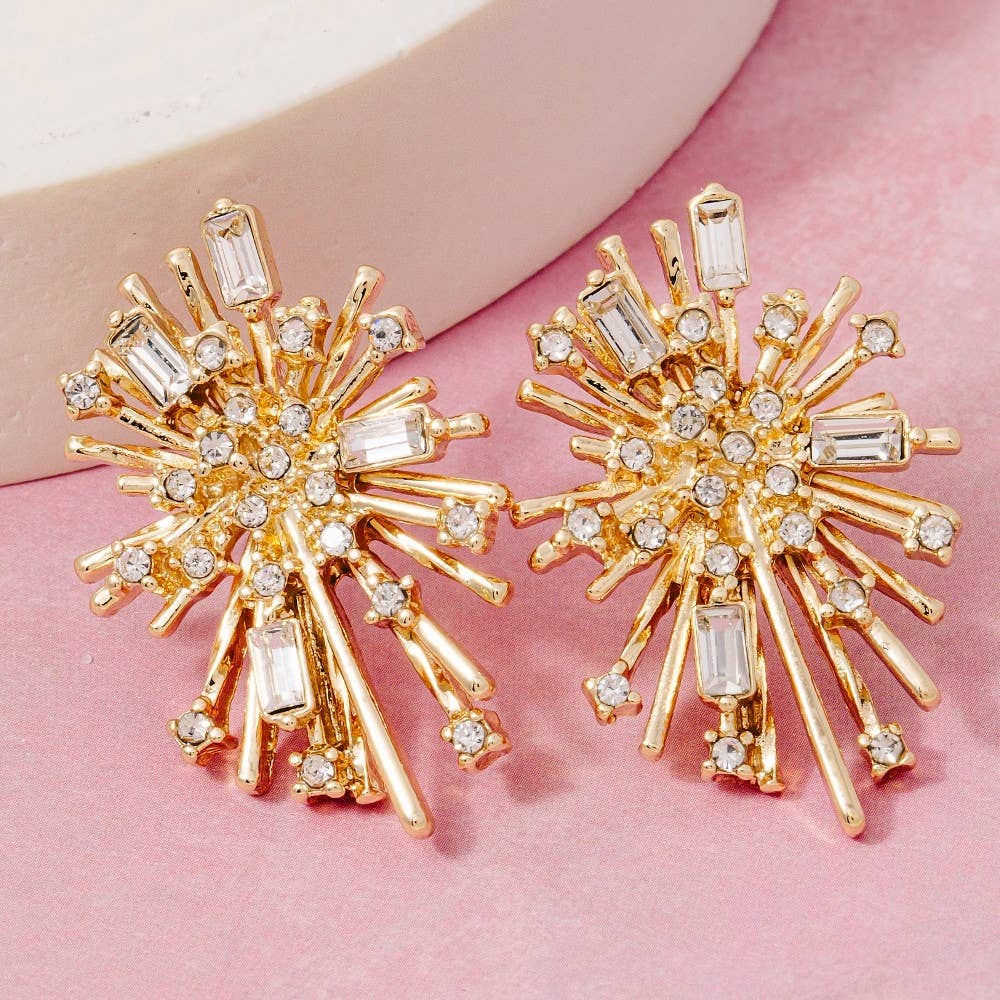 Mixed Gems Bursting Stud Earrings