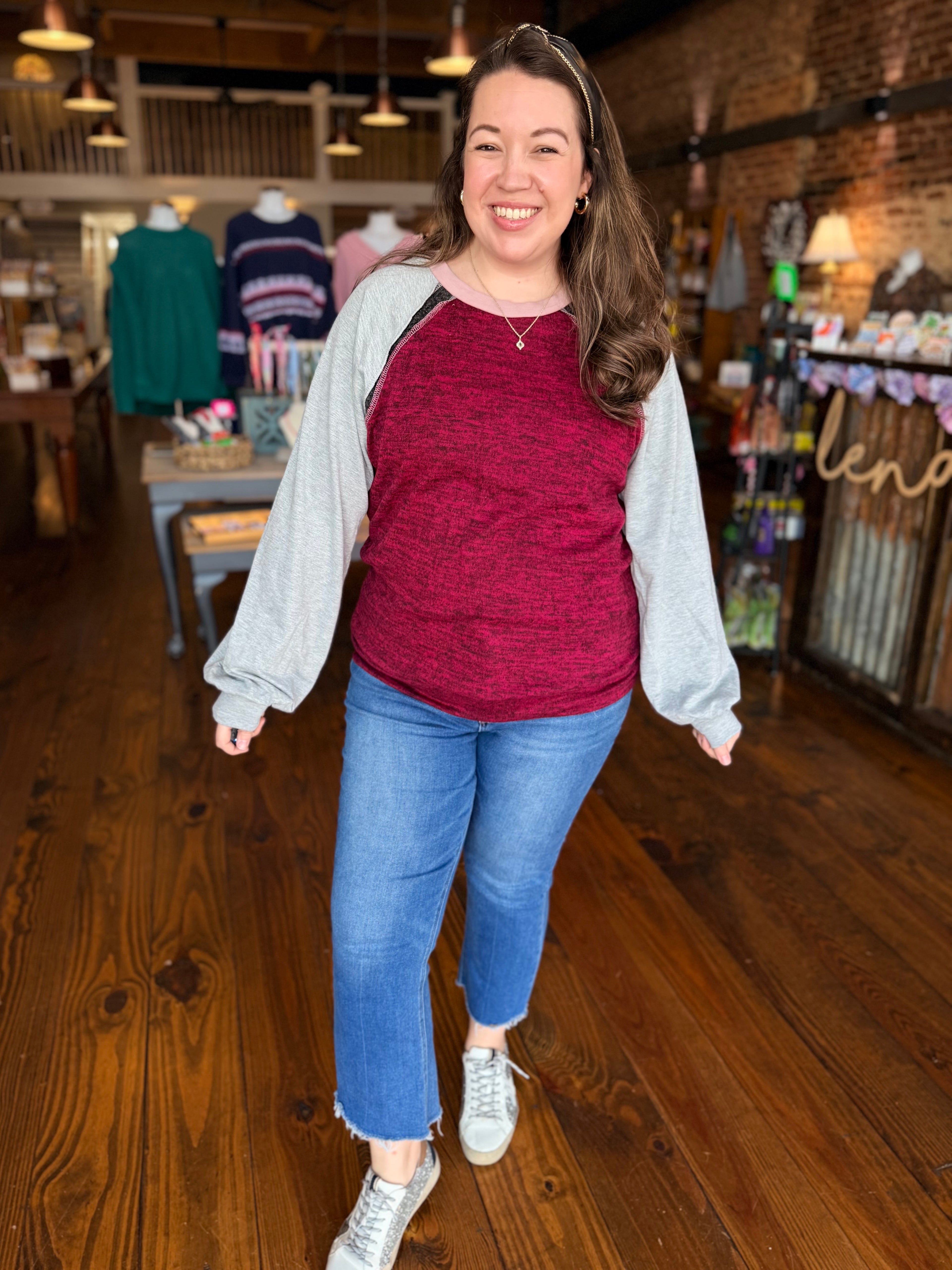 The Cozy Contrast Raglan Top