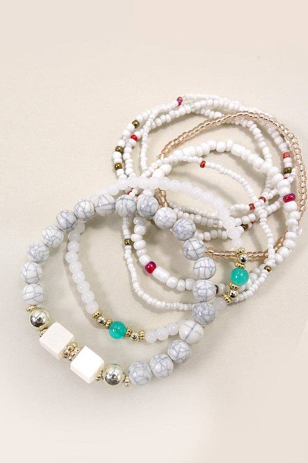 Seed Bead Stretch Bracelet Set