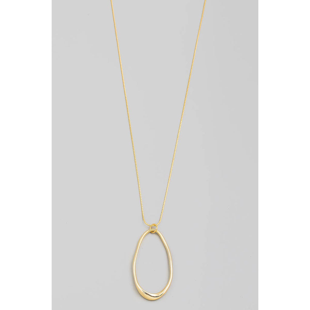 Oval Cutout Pendant Necklace