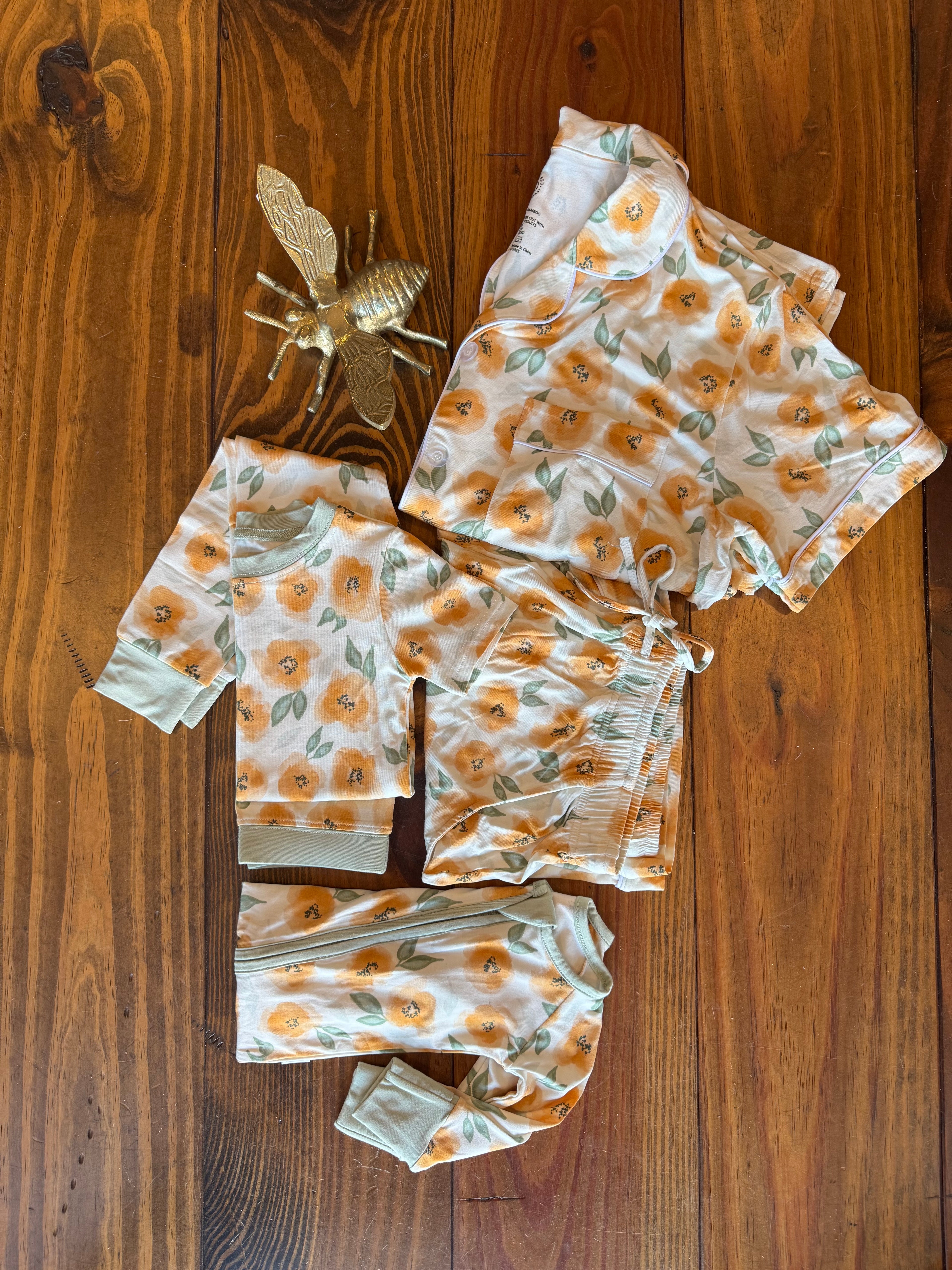 Peachy Blooms Adult Pajamas Set