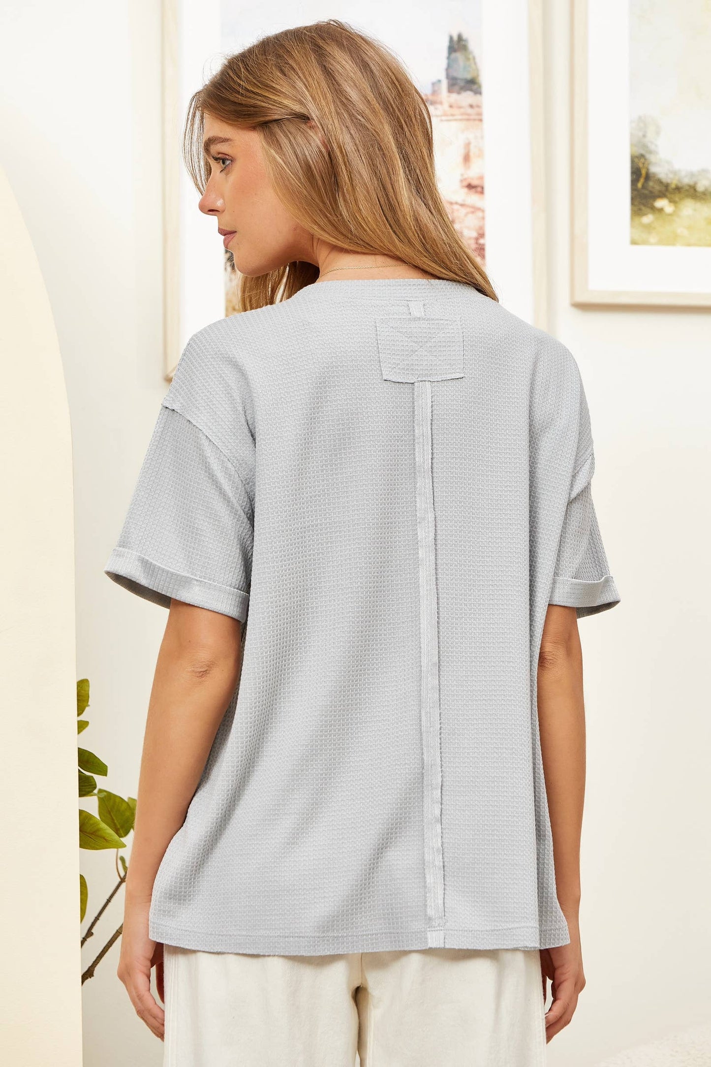 Dustyn Waffle Knit Top