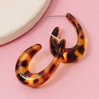 Tortoise Resin Hoop Earrings