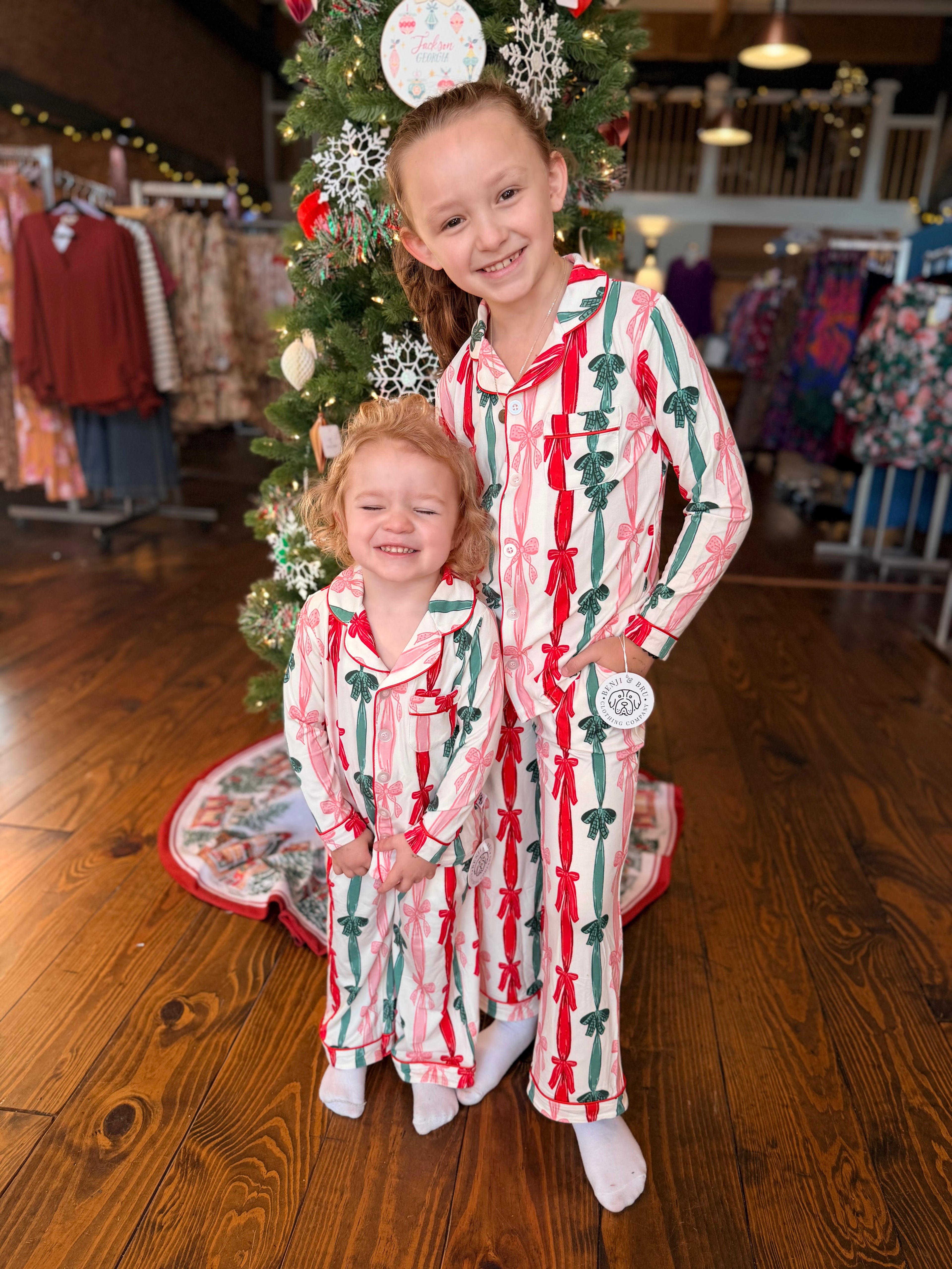 Christmas Bows Bamboo Pajamas Set