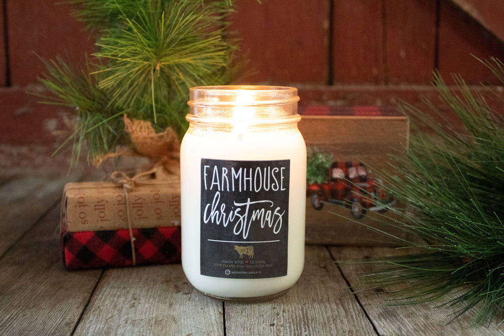 13 oz Mason Jar Candle: Farmhouse Christmas
