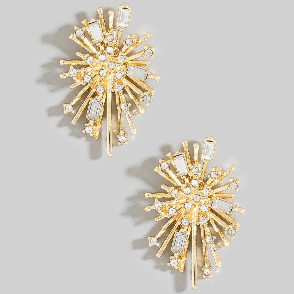 Mixed Gems Bursting Stud Earrings