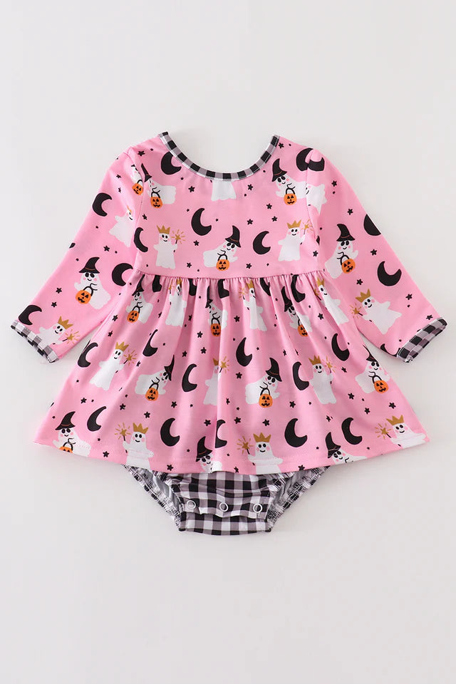 Girls Pink & Gingham Ghost Bubble