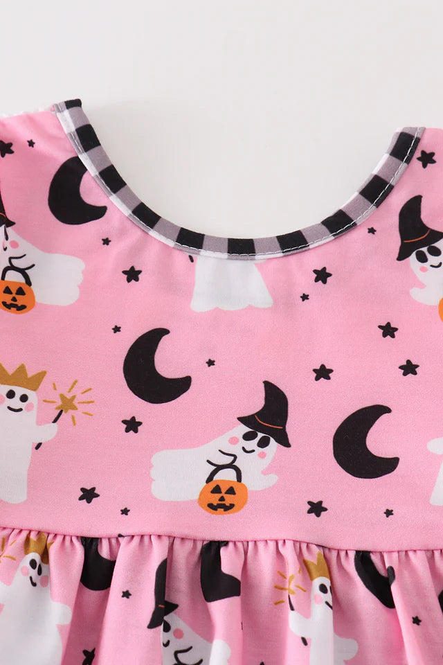 Girls Pink & Gingham Ghost Bubble