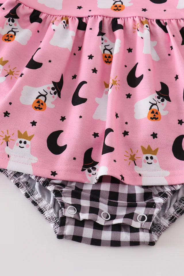 Girls Pink & Gingham Ghost Bubble