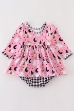 Girls Pink & Gingham Ghost Bubble