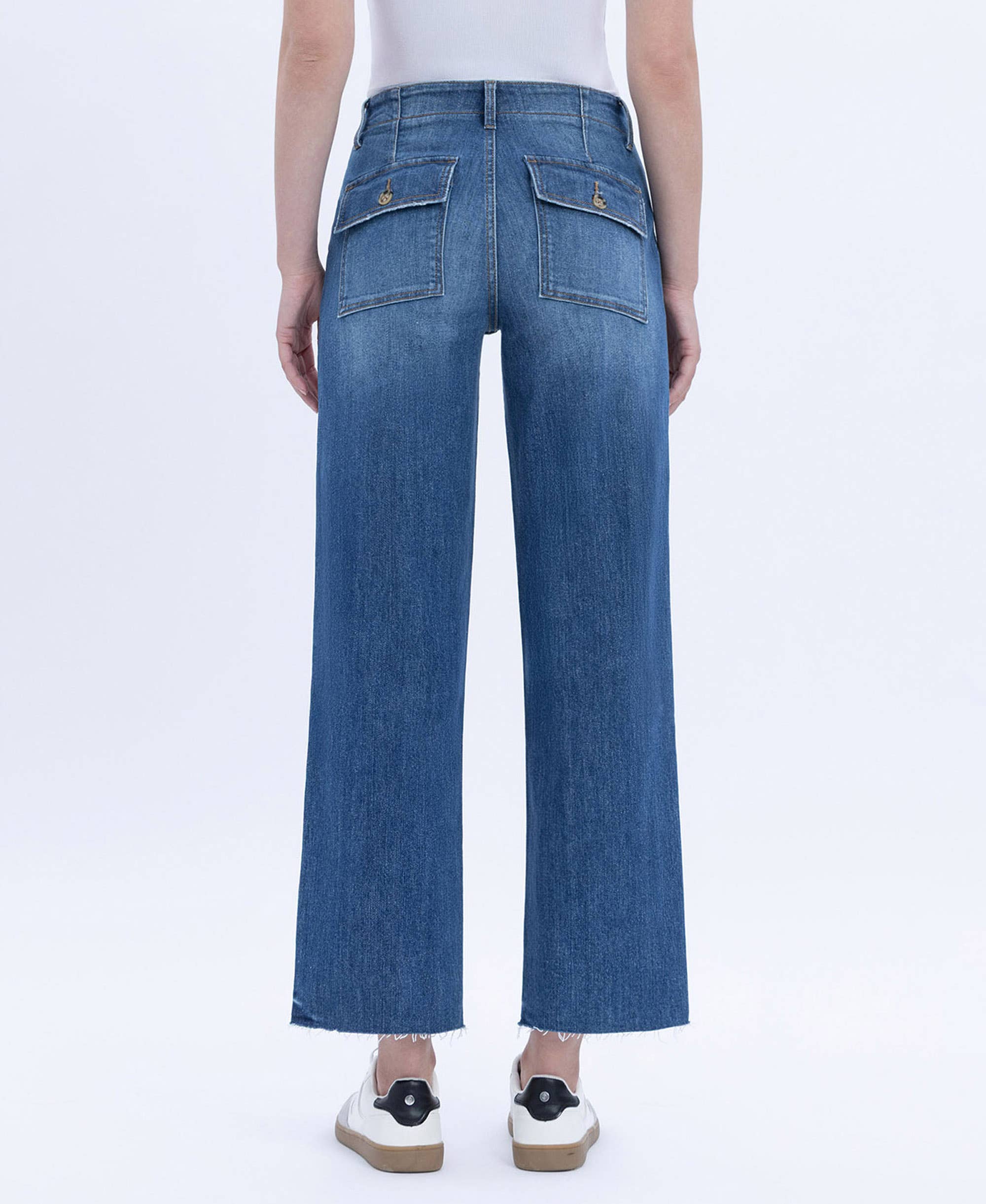 Carly Cropped Utility Jeans - Vervet