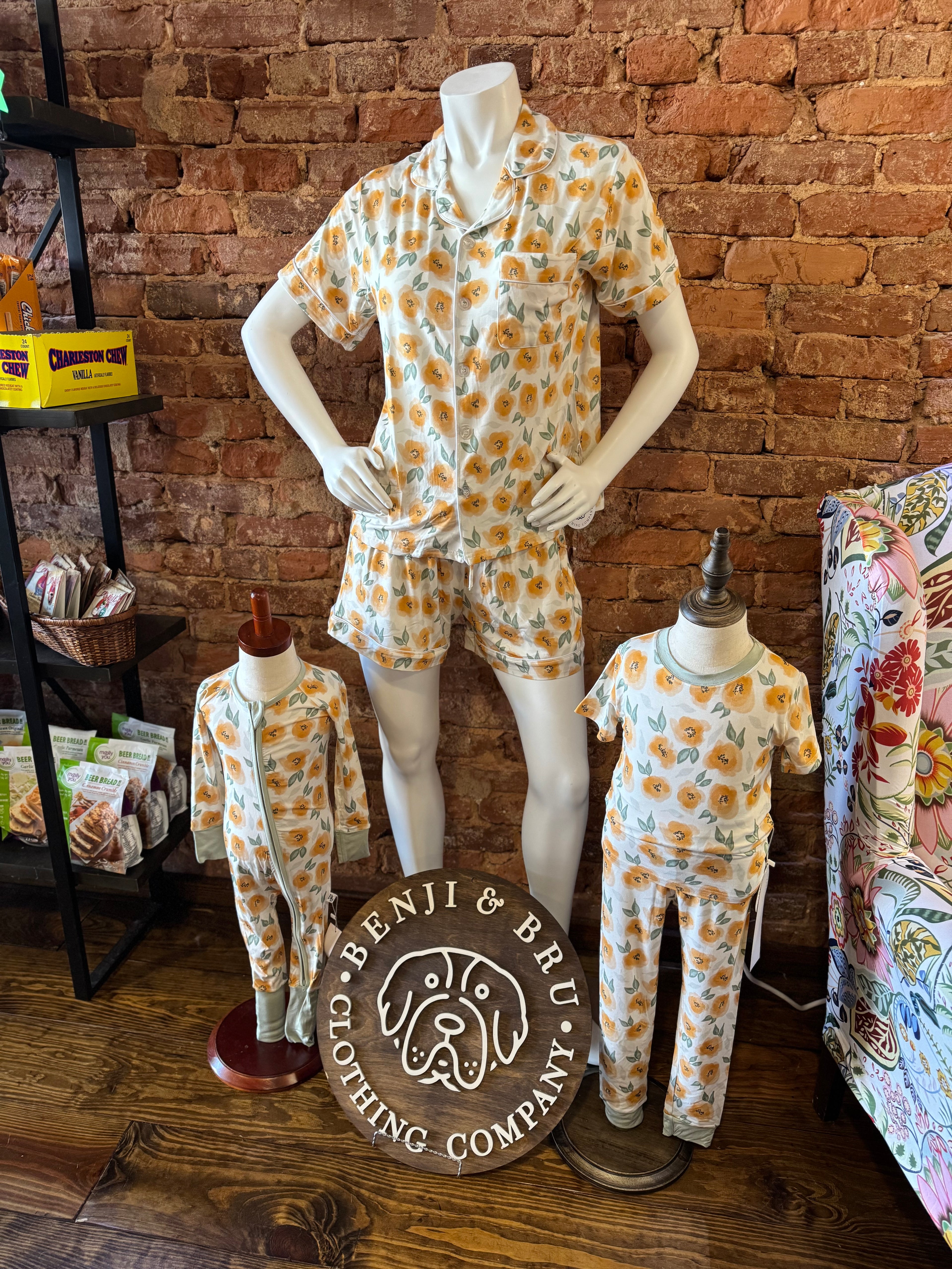 Peachy Blooms Adult Pajamas Set