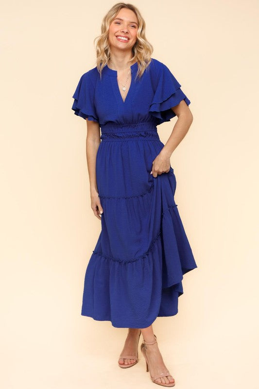 Boasting in Blue Midi Dress