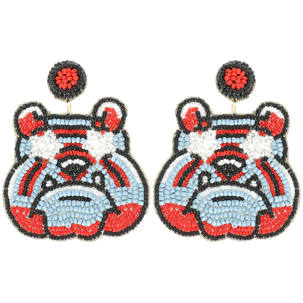 Bulldog Beaded Earrings
