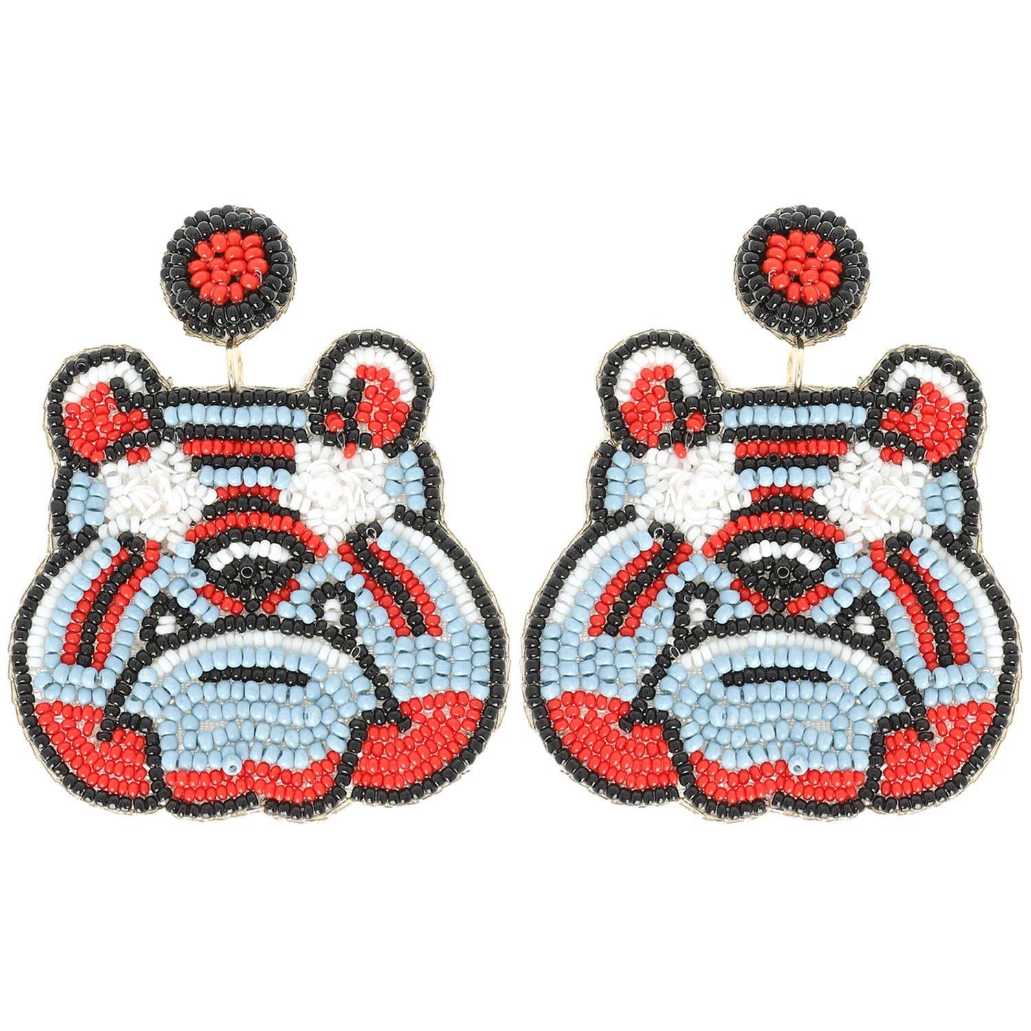 Bulldog Beaded Earrings