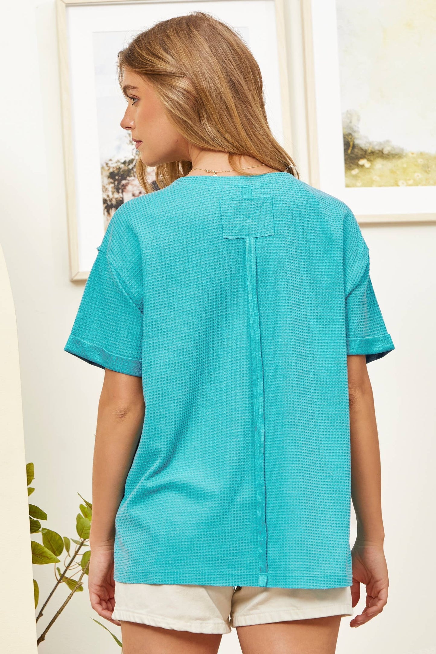 Dustyn Waffle Knit Top