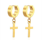 Cross Huggie Earrings