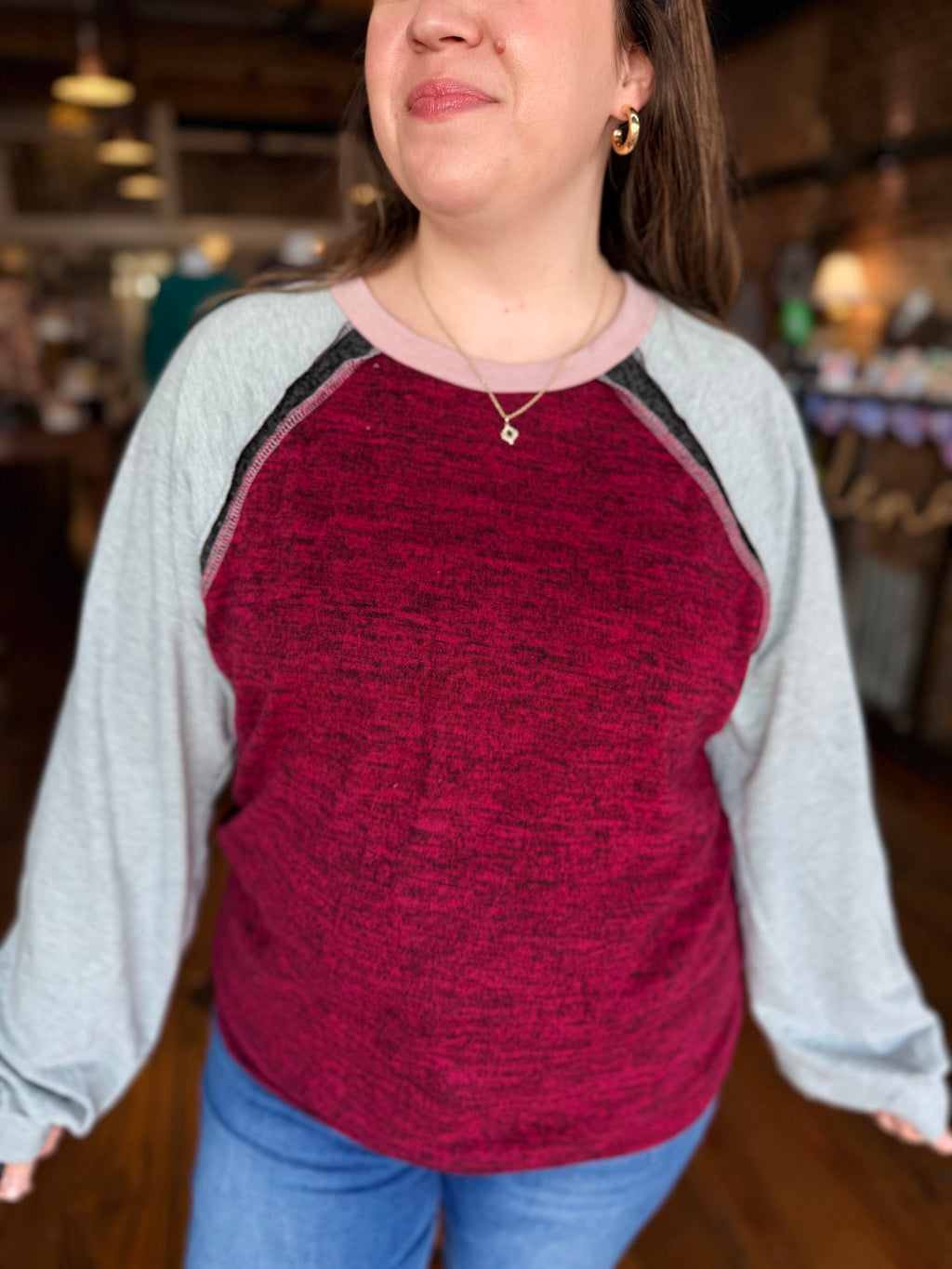 The Cozy Contrast Raglan Top