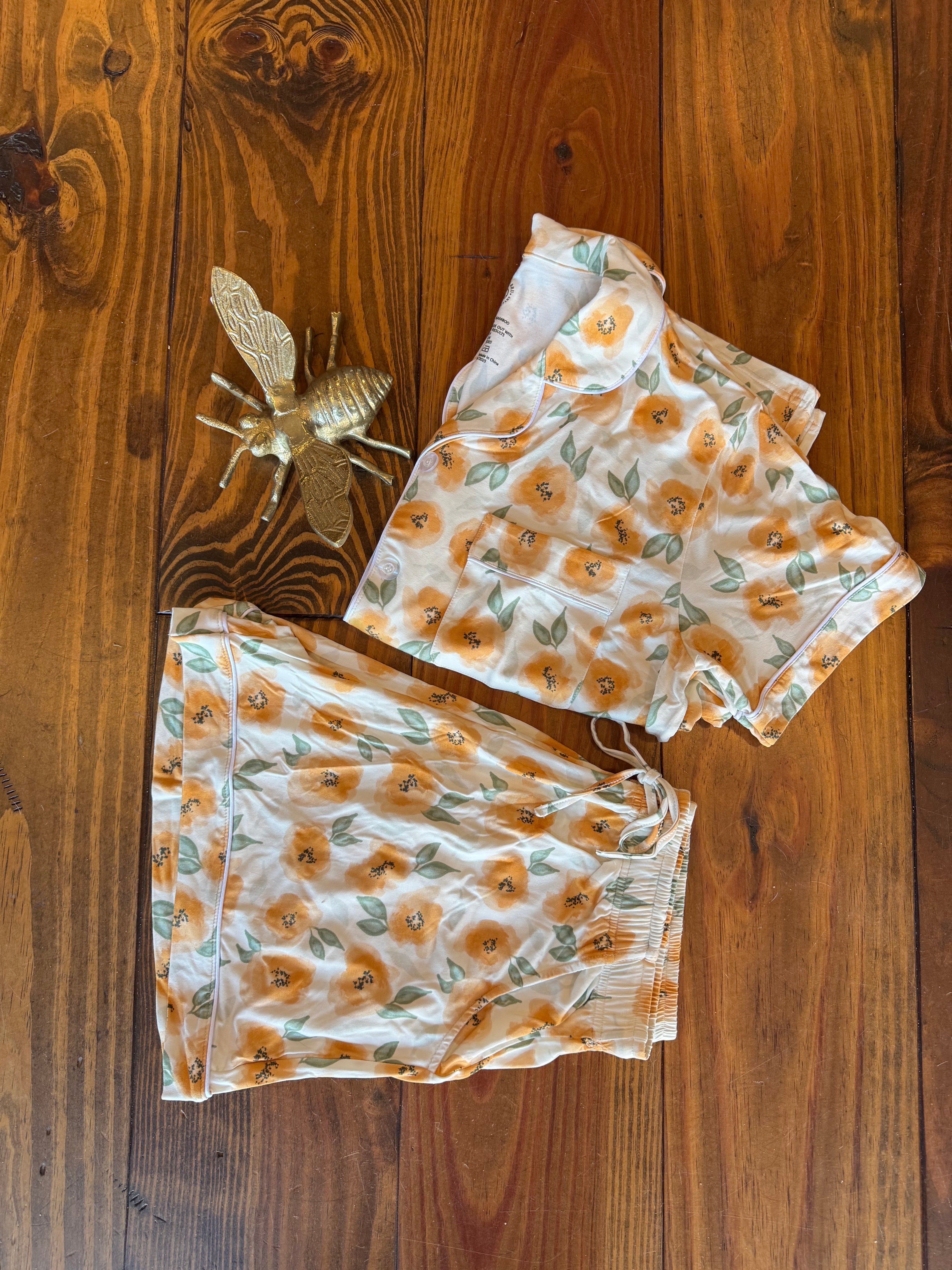 Peachy Blooms Adult Pajamas Set
