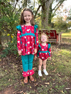 Girls Santa & Reindeer Set