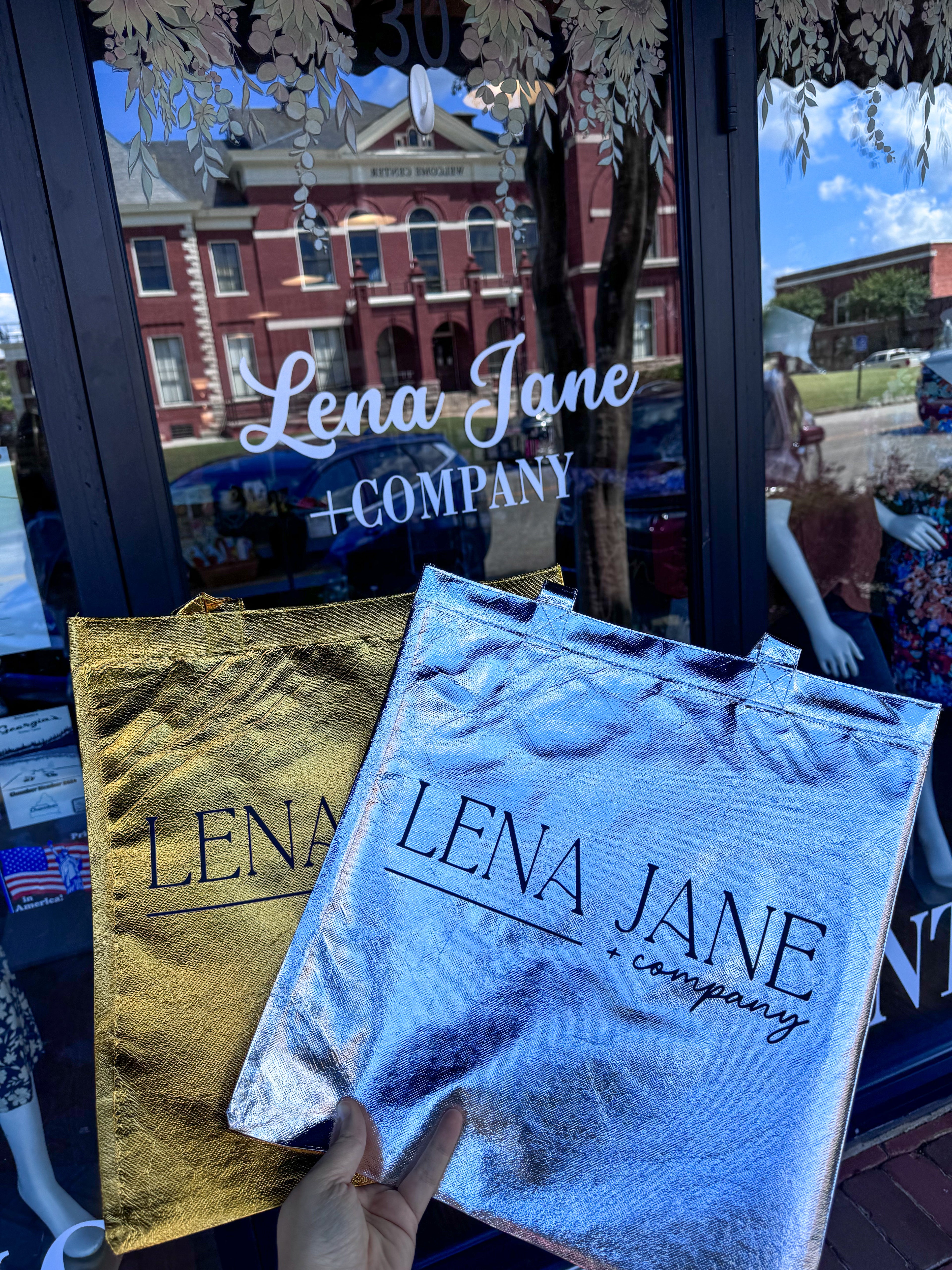 Lena Jane Metallic Logo Bag
