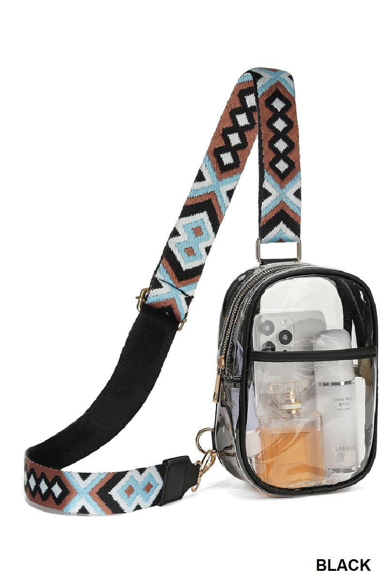 Clear Sling Bag with Guitar Strap