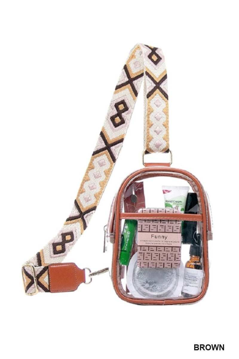 Clear Sling Bag with Guitar Strap