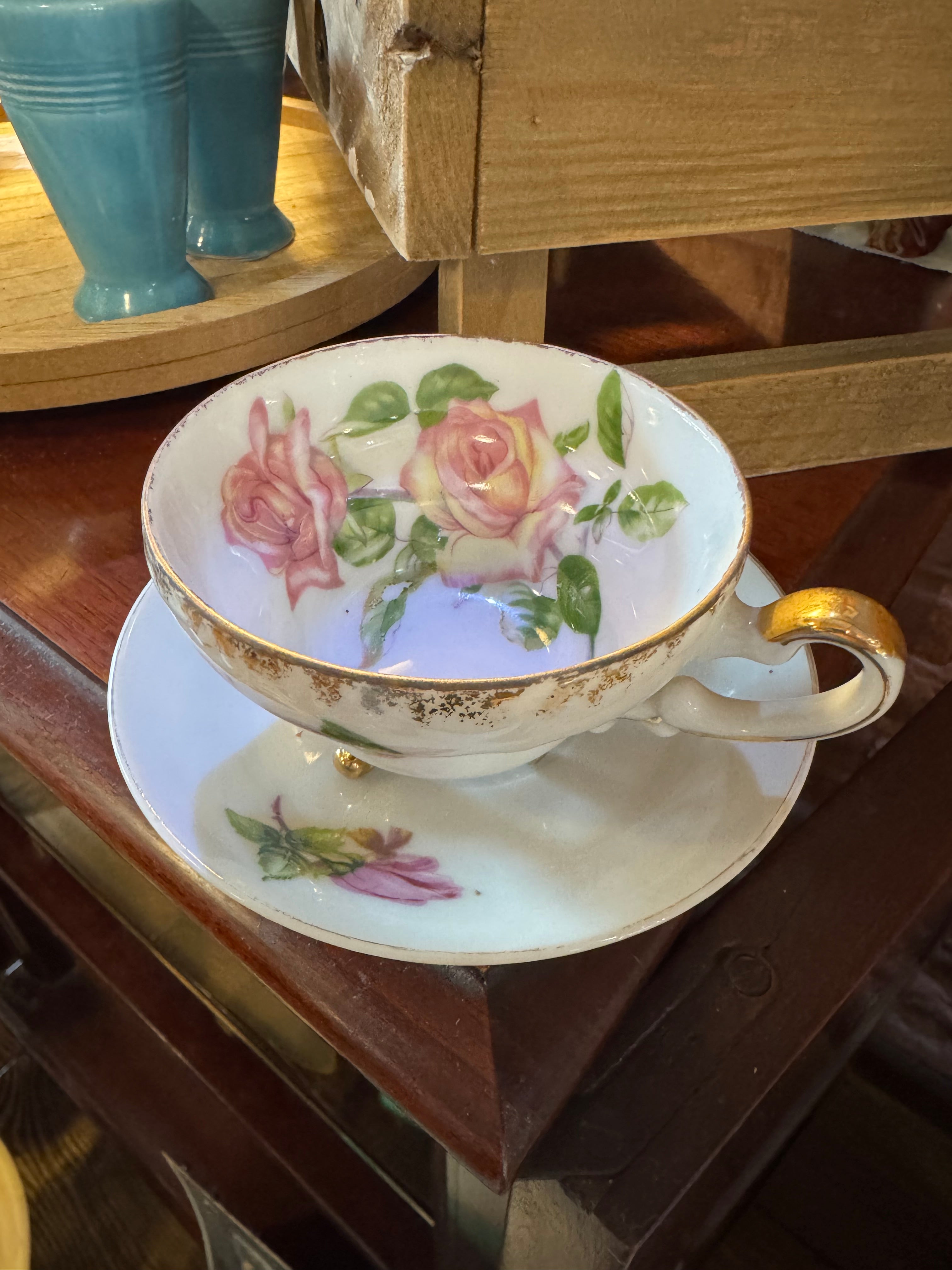 Rose Teacup & Saucer