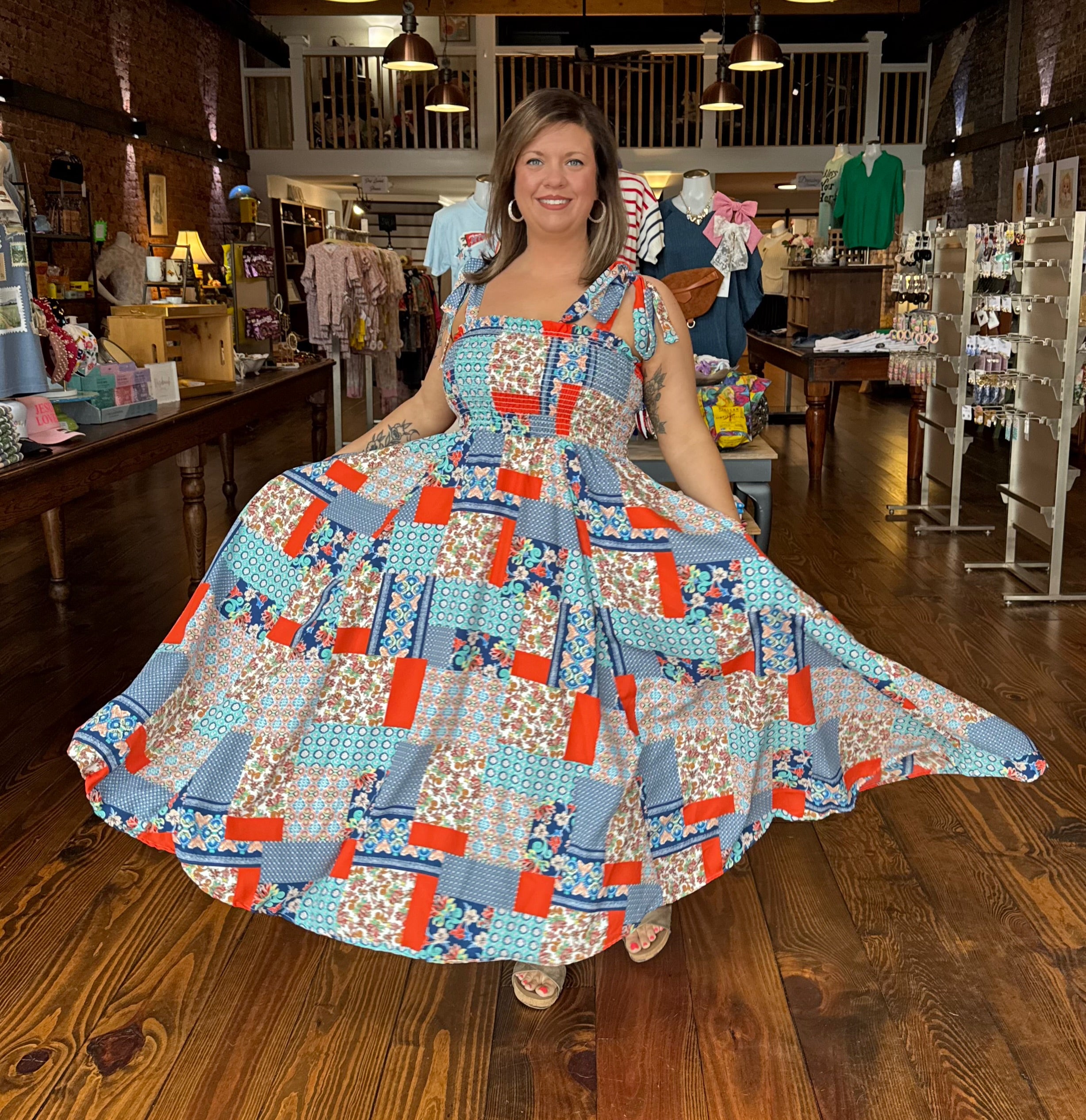 Patchwork & Pretty Midi Dress