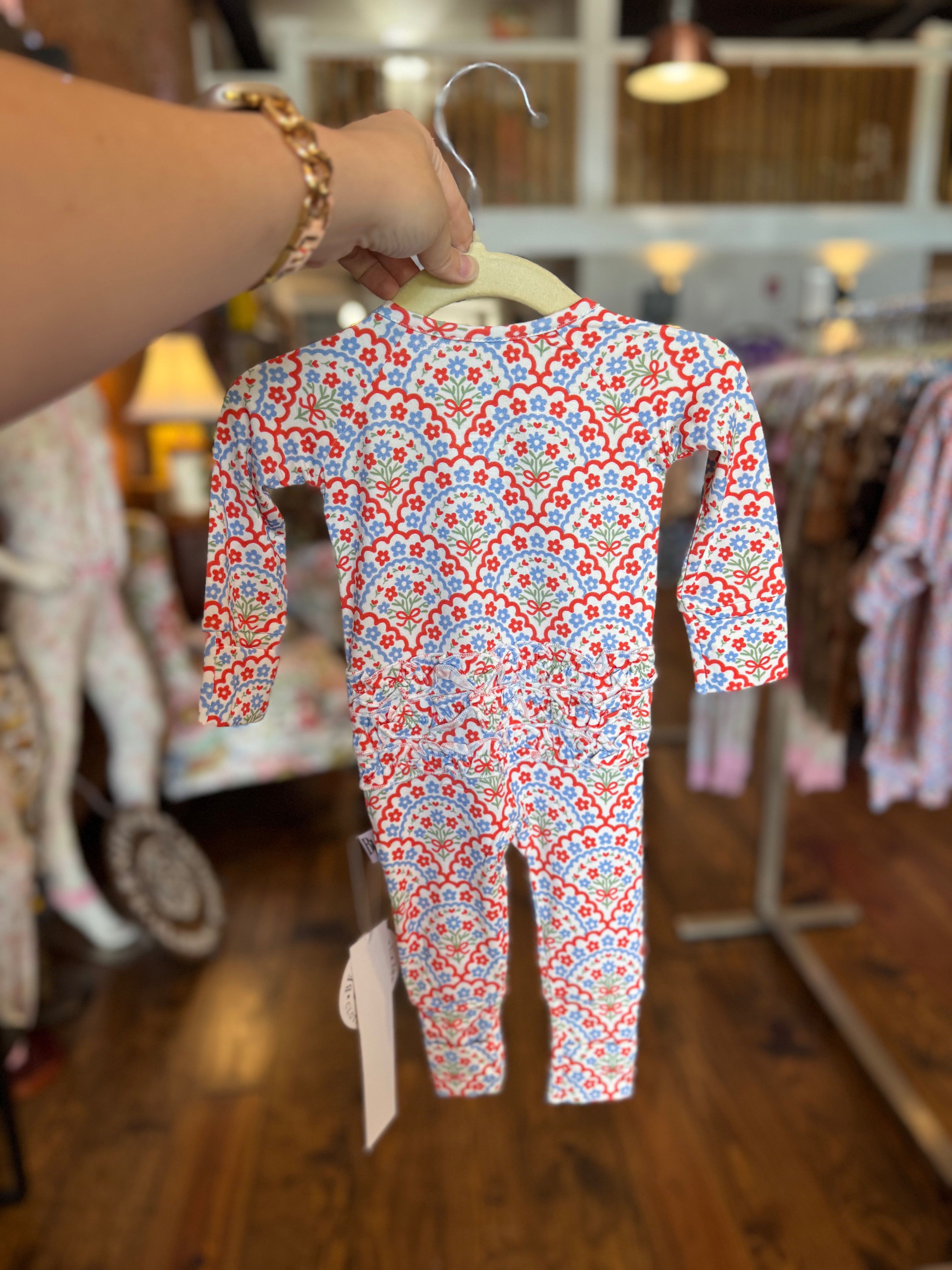 "Americana Bloom" Bamboo Zippie Pajamas