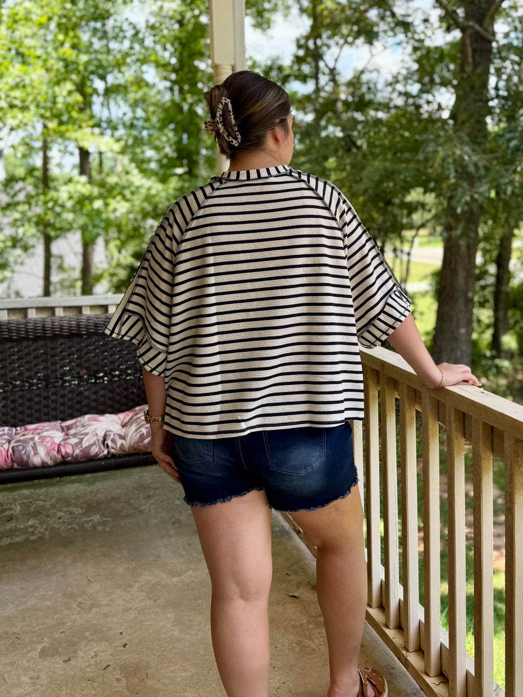 Striped & Sweet Top in Navy