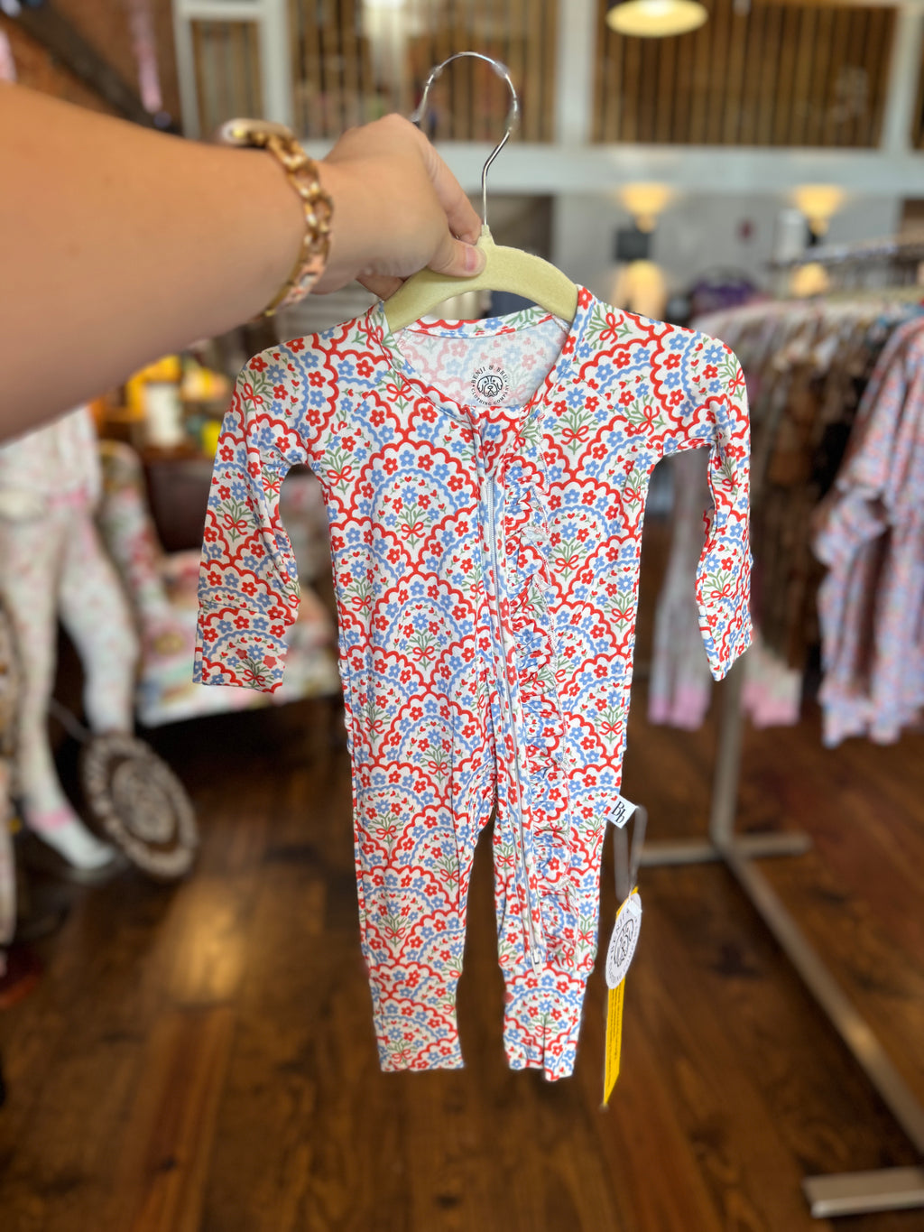 "Americana Bloom" Bamboo Zippie Pajamas