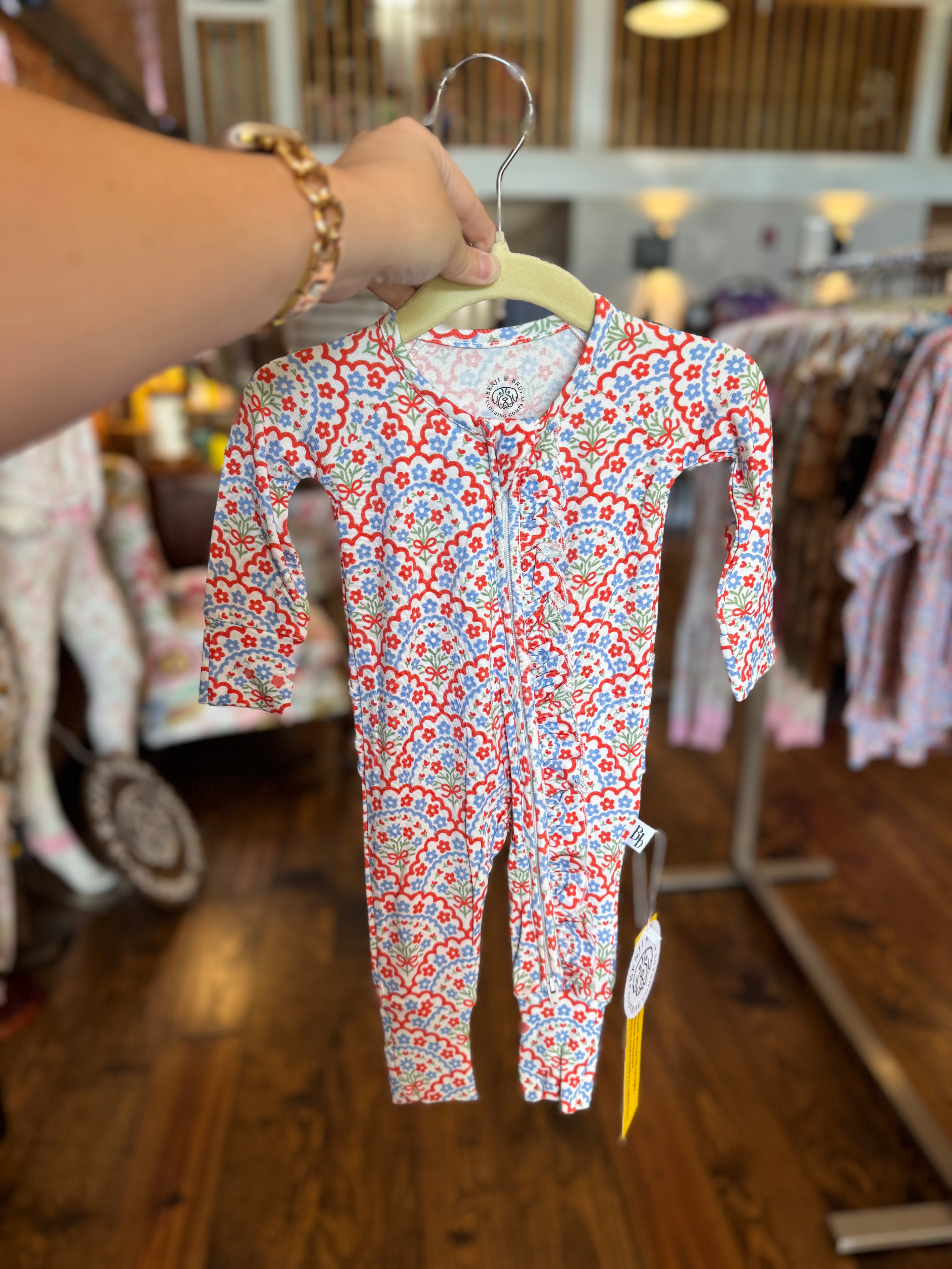 "Americana Bloom" Bamboo Zippie Pajamas