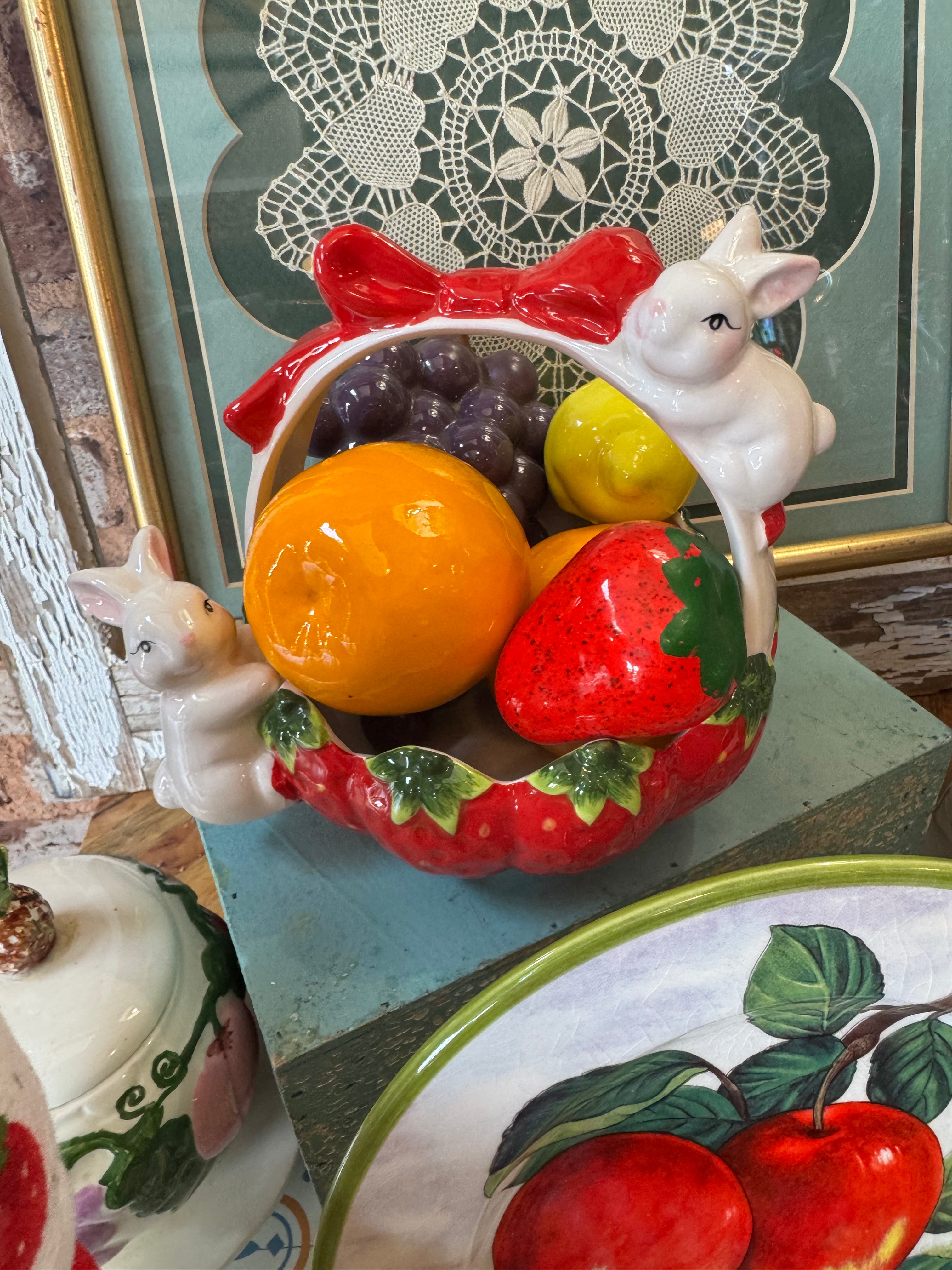 Strawberry Bunny Basket & Fruit