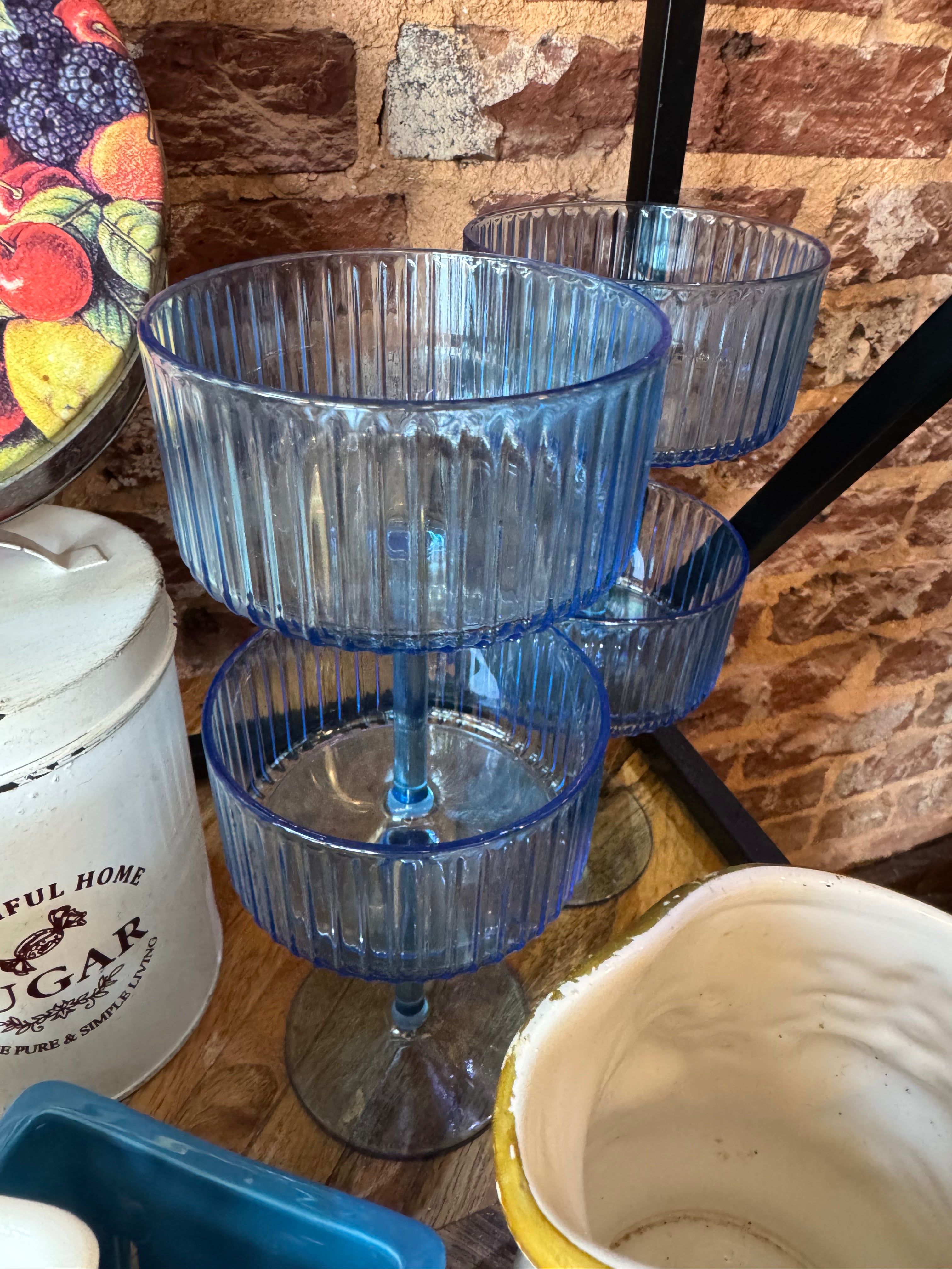 Blue Cocktail Glasses Set