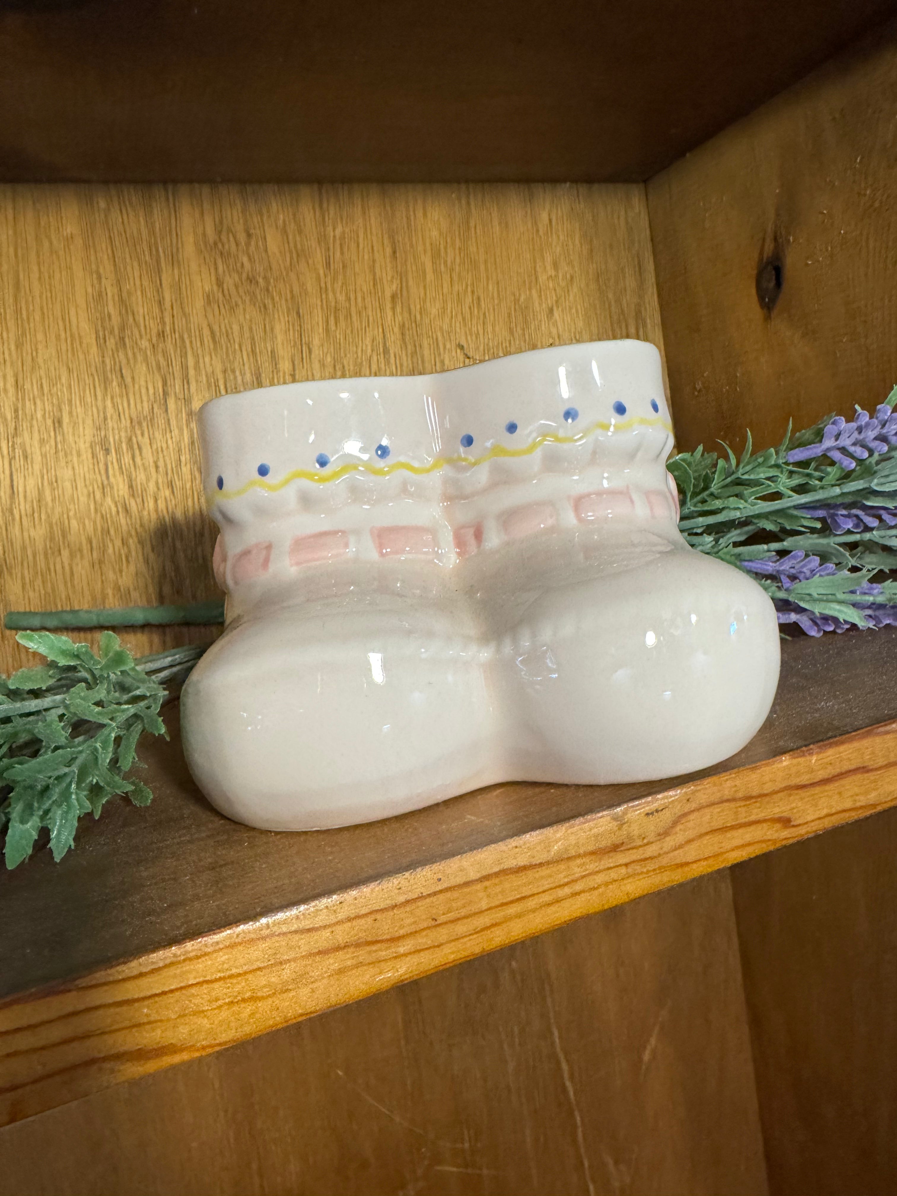 Pink Baby Booties Planter