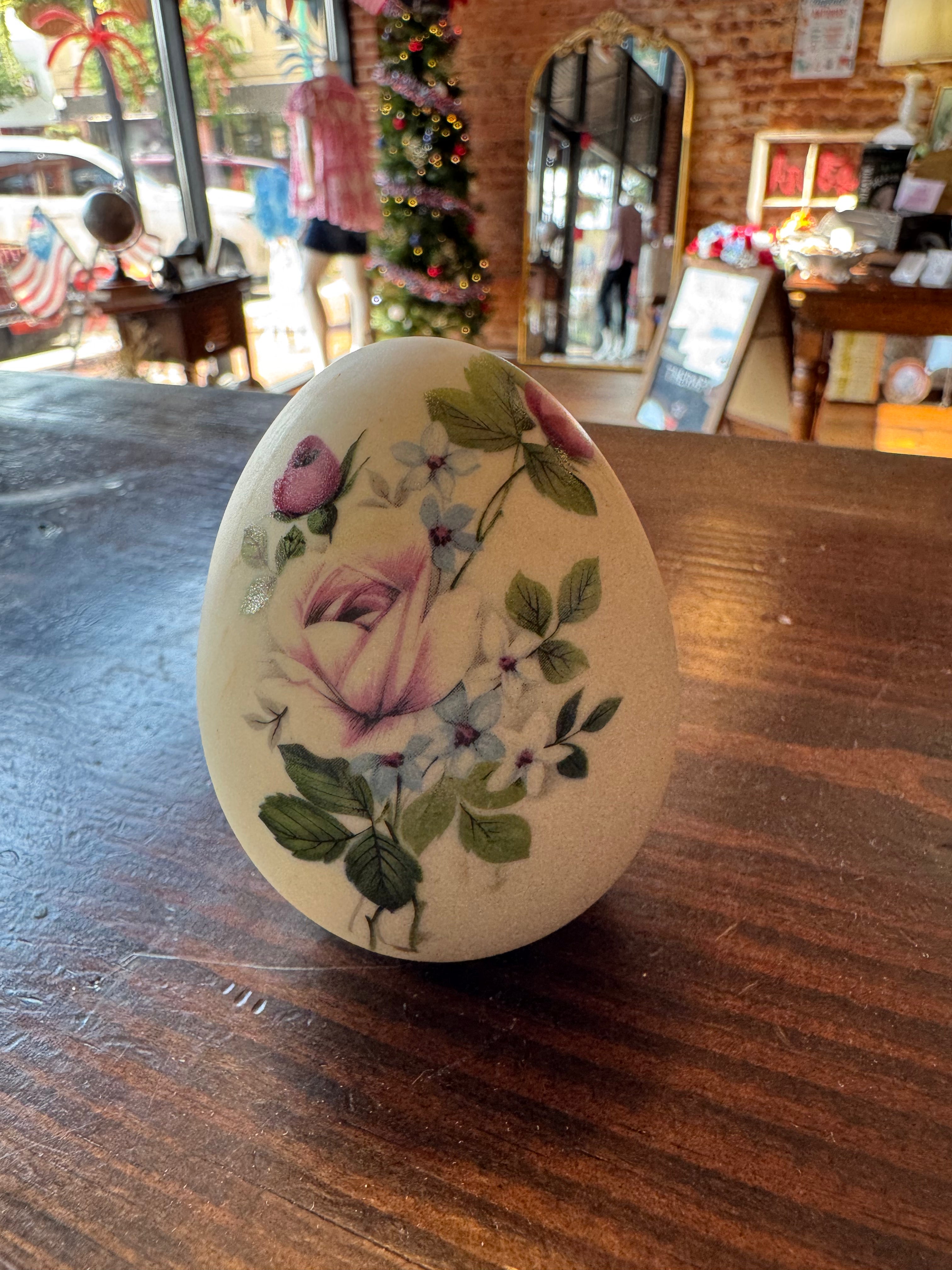 Floral Egg Paperweight