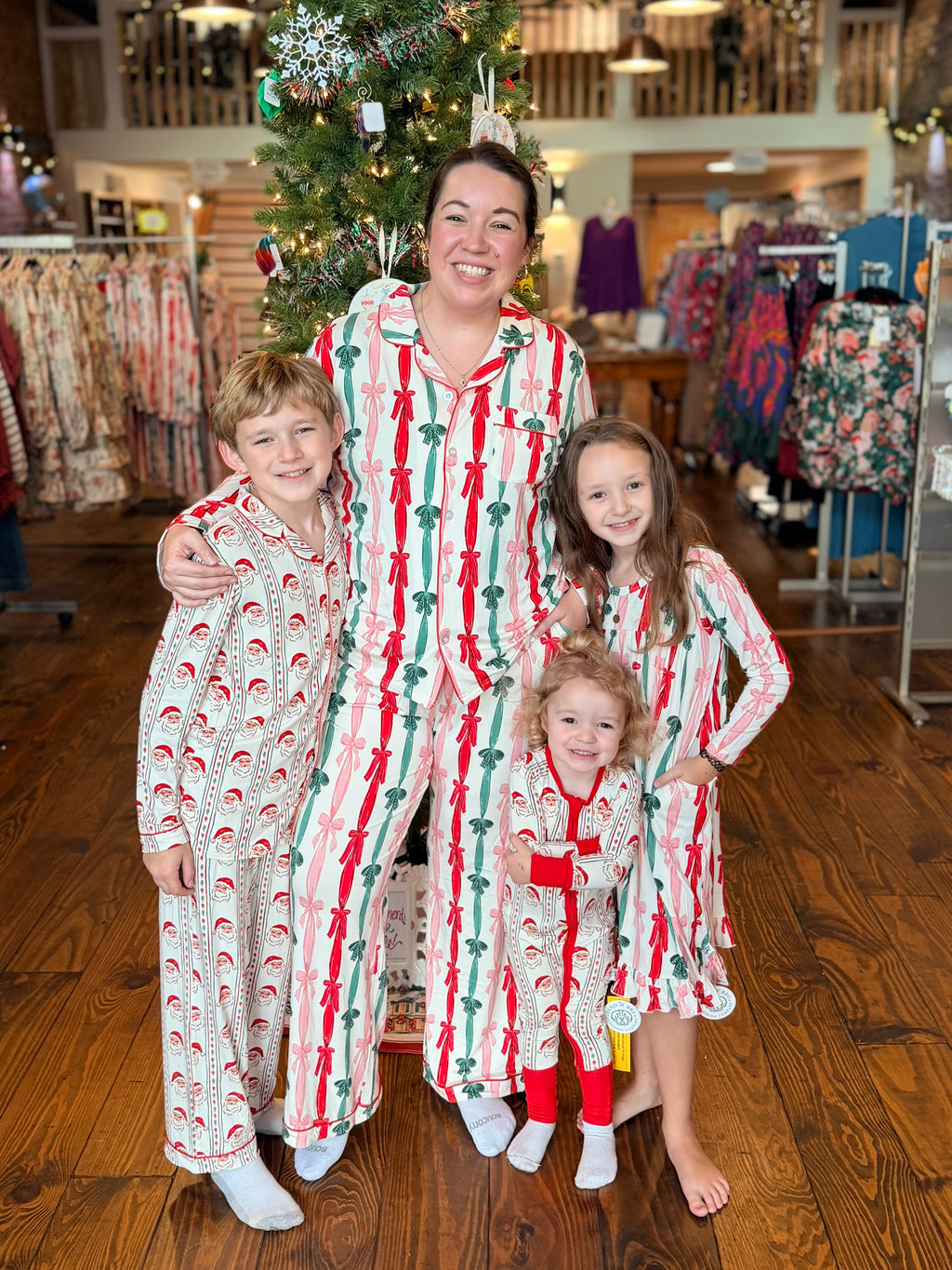 Vintage Santa Bamboo Zippie Pajamas