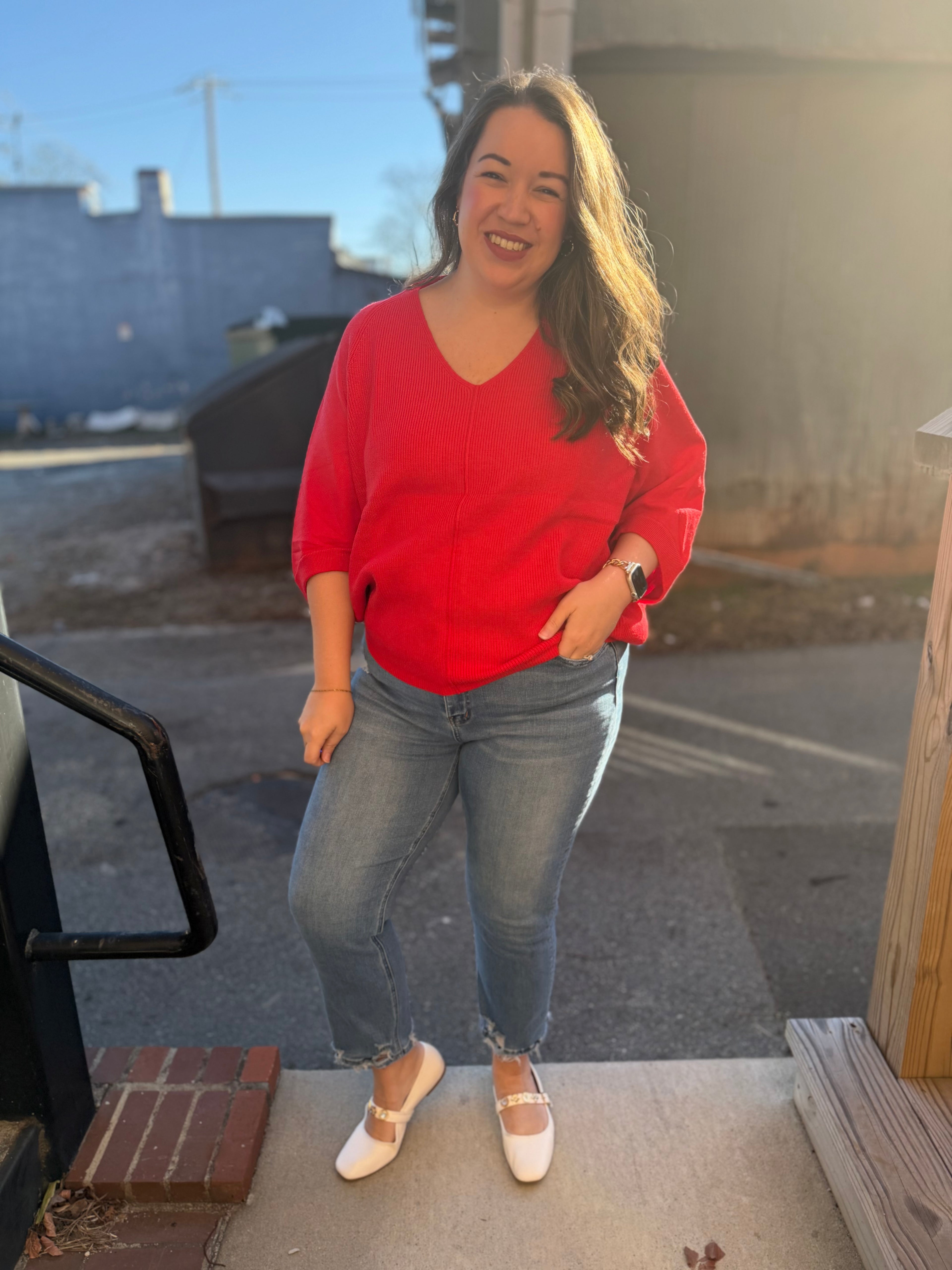 Radiant Ruby Sweater Top