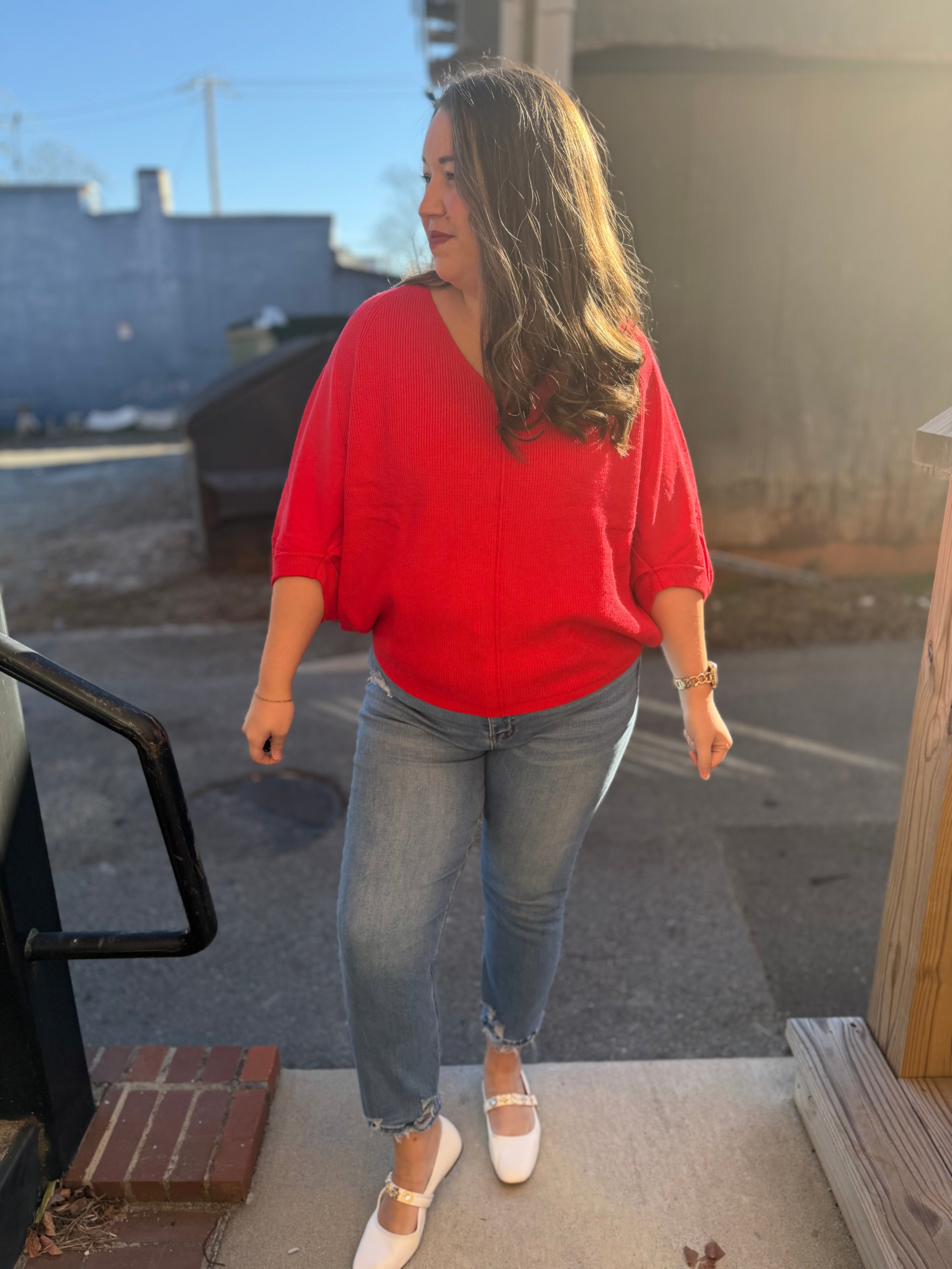 Radiant Ruby Sweater Top