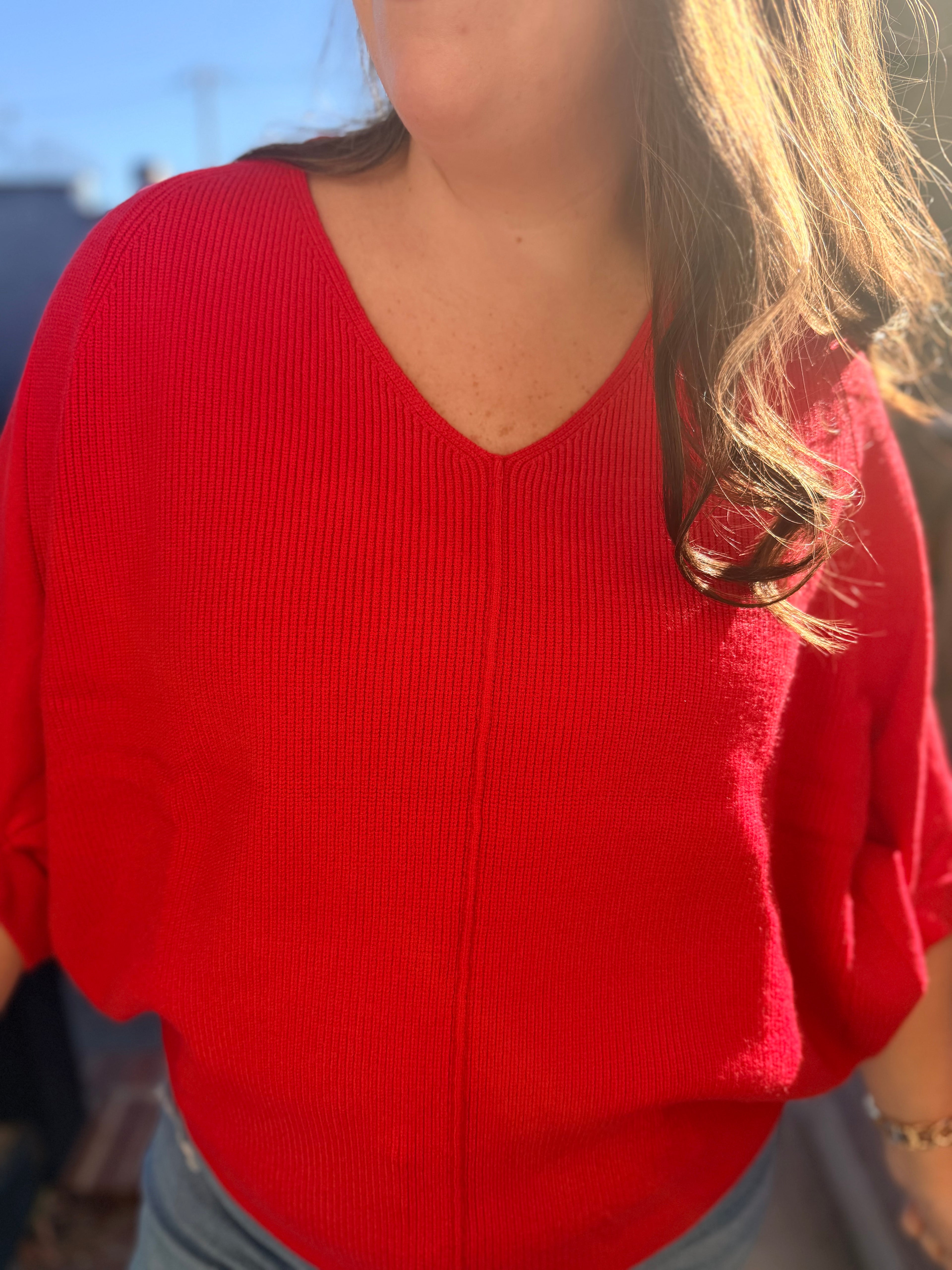 Radiant Ruby Sweater Top